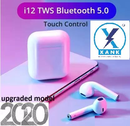 XANK TWS i12 Bluetooth Earphone with Portable Charging Case (White, True Wireless) - Freddoz